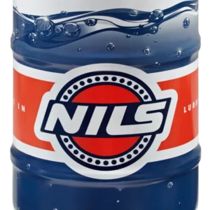 חבית מתכת של שמן סיכה מותג NILS בעיצוב כחול אדום