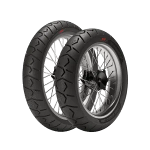 זוג צמיגי אופנוע סטריט דגם STR Eurogrip עם דוגמת סוליה ייחודית